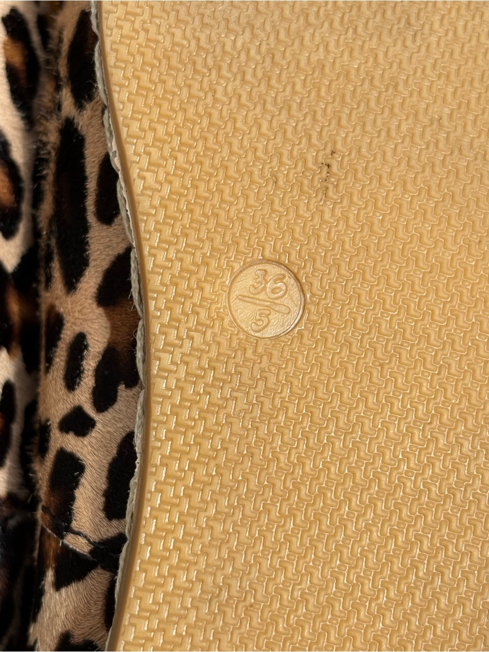 Charix Hair on Leopard Print Leather Slip-On Flats Istanbul 36 - Picture 4 of 7